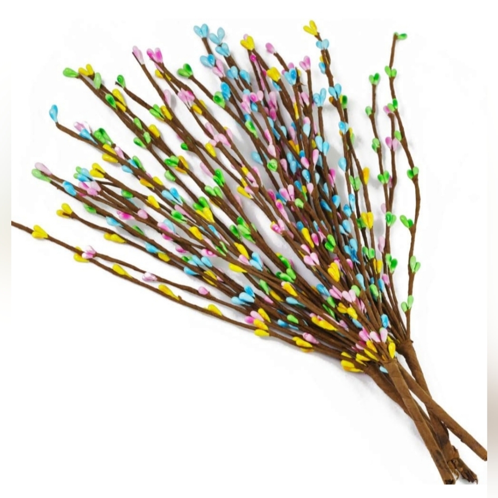 Pastel Color Floral Easter Pick Stem Spray for Crafts Wreaths Spring Home Décor